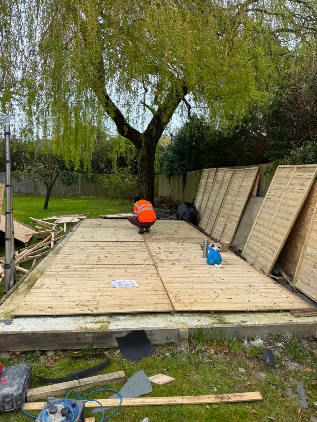 The site before the shed base was prepared