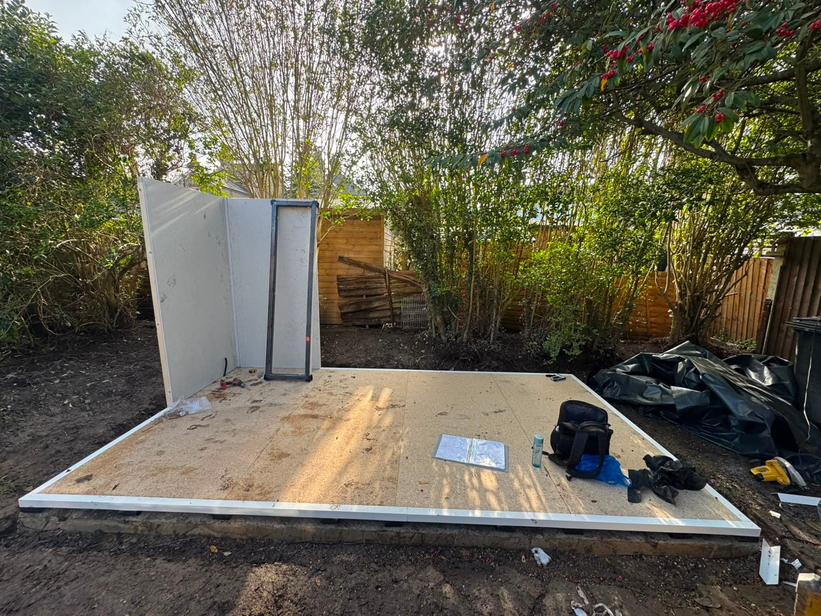 The corner of the garden before the summer house build